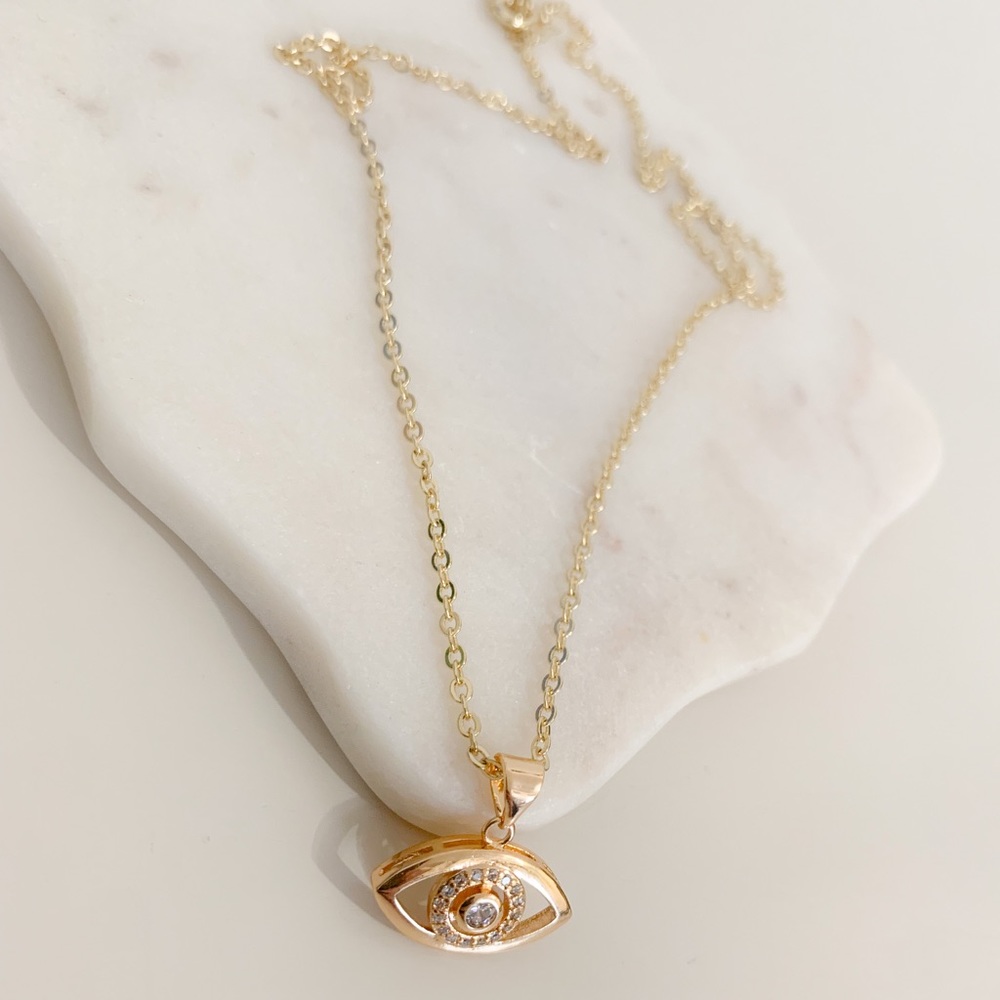 Evil Eye Necklace | 14k Gold Filled - Picture 9 of 10